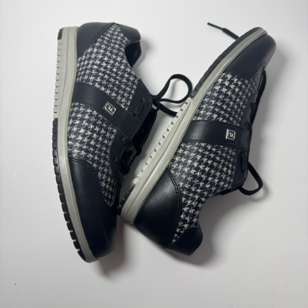 FootJoy Casual Collection Womens‎ Golf Shoes 6 Black Houndstooth Academia Preppy